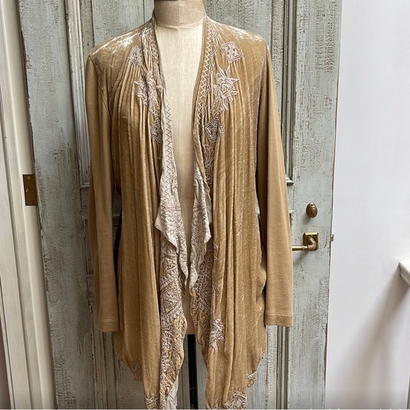 Johnny Was Los Angeles embroidered mustard colored jacket size L/XL - Picture 2 of 5